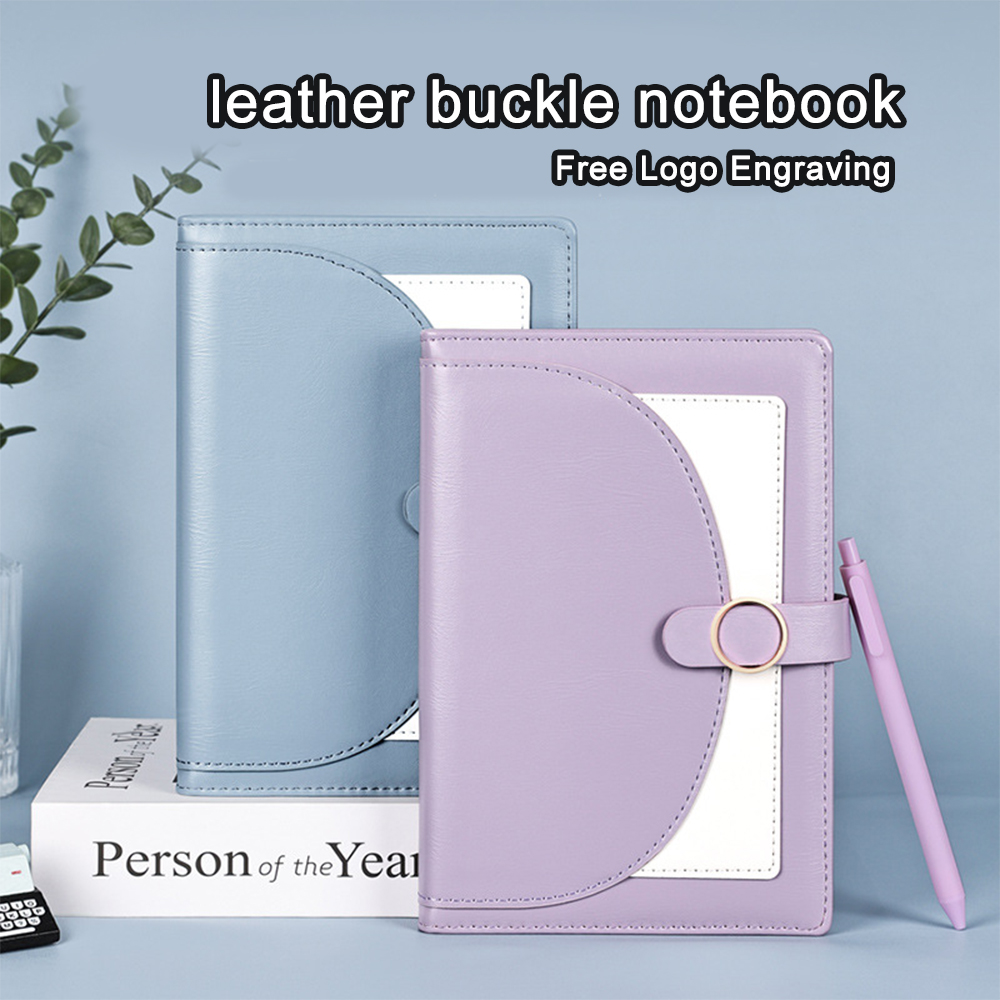 Leatherwork Logo - Carnet en cuir avec boucle (gravure