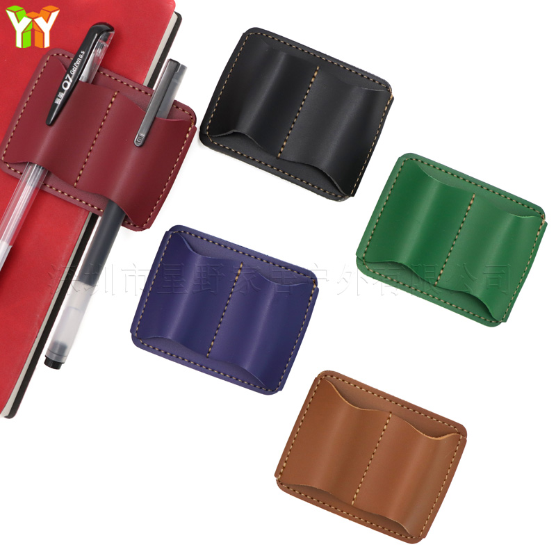 Leather Work Diary - Porte-stylo portable en cuir PU, clip