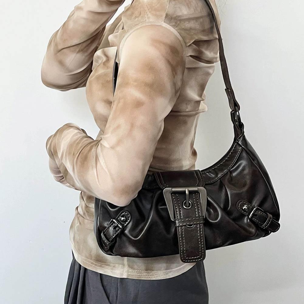 Sac à bandoulière plissé rétro - Leather Work Handbags avis et prix