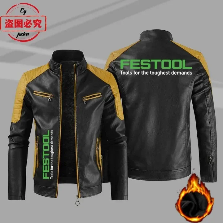 Veste en cuir PU délavé vintag - Leatherwork Logo avis et prix