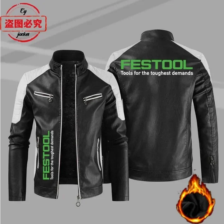 Veste en cuir PU délavé vintag - Leatherwork Logo avis et prix