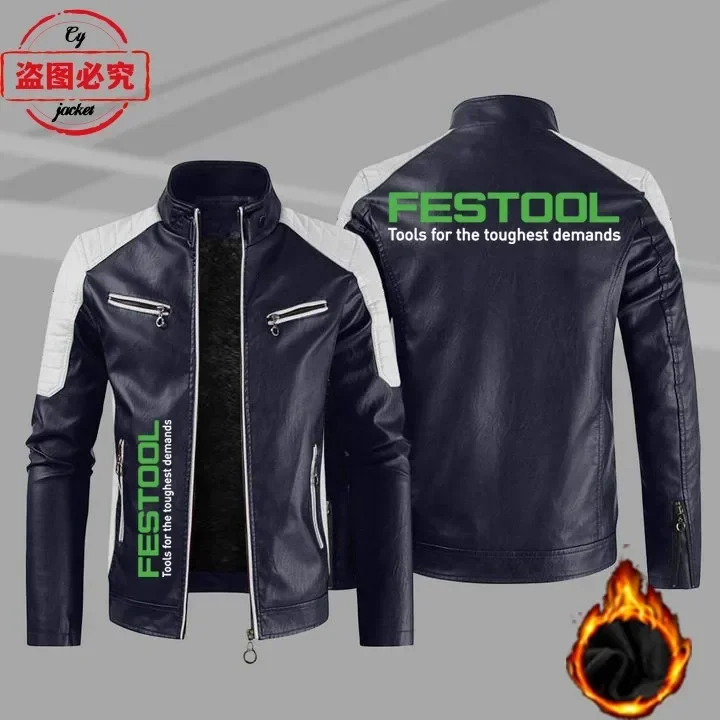 Veste en cuir PU délavé vintag - Leatherwork Logo avis et prix