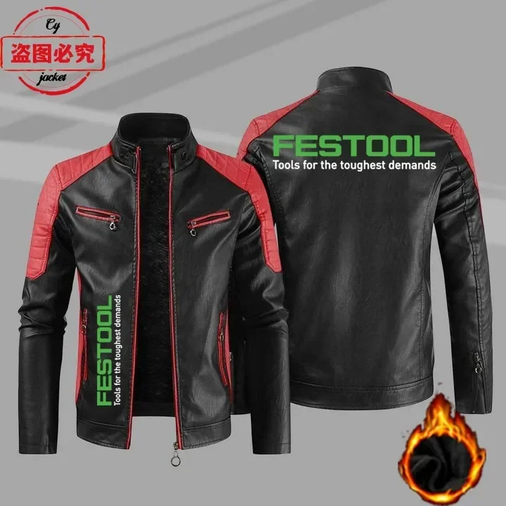 Veste en cuir PU délavé vintag - Leatherwork Logo avis et prix
