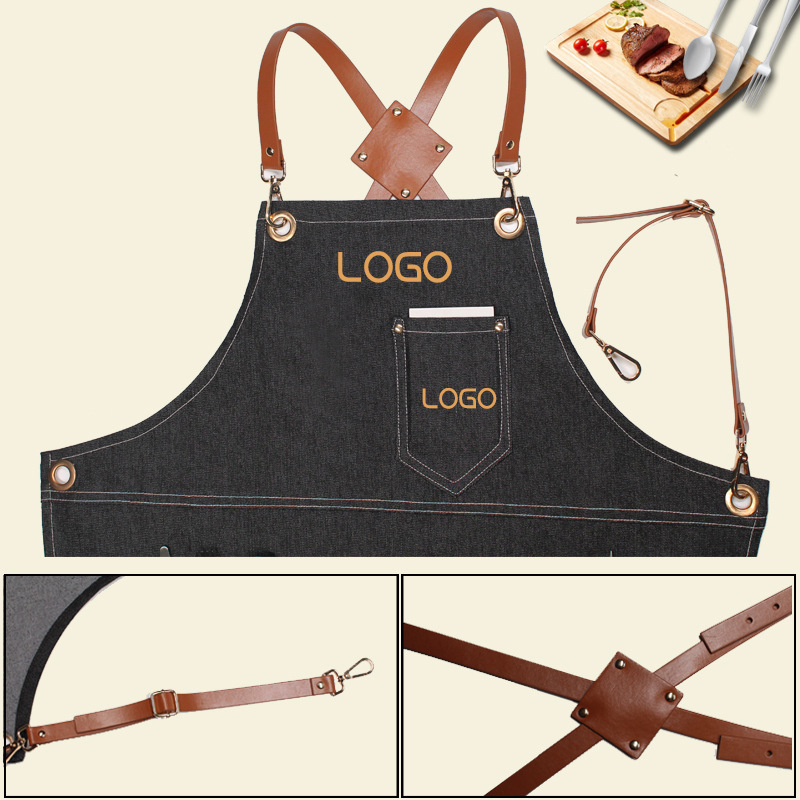 Tablier de travail en Denim à  - Leatherwork Logo avis et prix