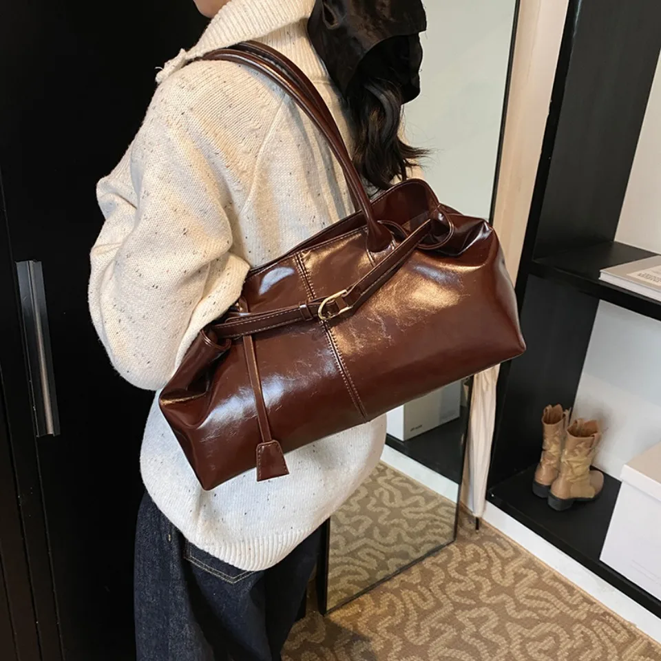 Huile d'hiver en cuir PU Hobo  - Leather Work Handbags avis et prix