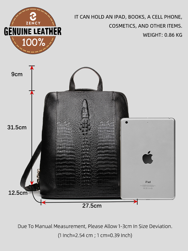 Sac à dos Zency en cuir de cro - Leather Work Bag avis et prix